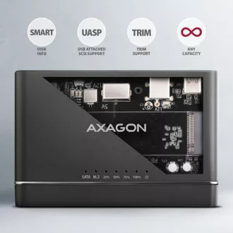 AXAGON ADSA-CC USB-C 10Gbps - NVMe M.2 SSD & SATA 2.5"/3.5" SSD/HDD CLONE MASTER 2 adaptér AXAGON ADSA-CC USB-C 10Gbps - NVMe M.2 SSD & SATA 2.5"/3.5" SSD/HDD CLONE MASTER 2 adaptér