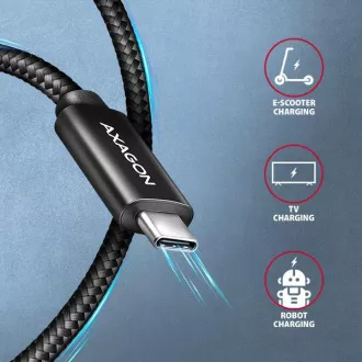 AXAGON BUCM2-CM15AB, CHARGE kabel USB-C <-> USB-C, 1.5m, Hi-Speed USB, PD 240W 5A, ALU, oplet, černý AXAGON BUCM2-CM15AB, CHARGE kabel USB-C <-> USB-C, 1.5m, Hi-Speed USB, PD 240W 5A, ALU, oplet, černý