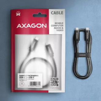 AXAGON BUCM2-CM15AB, CHARGE kabel USB-C <-> USB-C, 1.5m, Hi-Speed USB, PD 240W 5A, ALU, oplet, černý AXAGON BUCM2-CM15AB, CHARGE kabel USB-C <-> USB-C, 1.5m, Hi-Speed USB, PD 240W 5A, ALU, oplet, černý