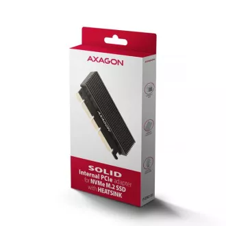 AXAGON PCEM2-XS, PCIe x16 - M.2 NVMe M-key slot adaptér, kryt s chladičem pro pasivní chlazení AXAGON PCEM2-XS, PCIe x16 - M.2 NVMe M-key slot adaptér, kryt s chladičem pro pasivní chlazení