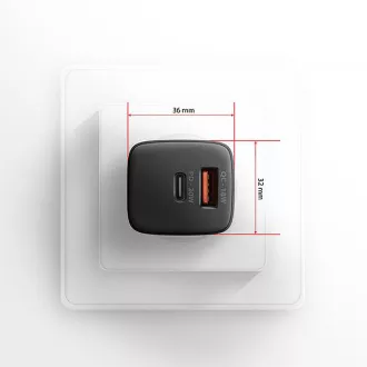 AXAGON ACU-PQ20, nabíječka do sítě 20W, 2x port (USB-A + USB-C), PD3.0/PPS/QC4+/AFC/Apple, černá AXAGON ACU-PQ20, nabíječka do sítě 20W, 2x port (USB-A + USB-C), PD3.0/PPS/QC4+/AFC/Apple, černá