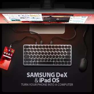 AXAGON HMC-KB-CS, USB 5Gbps hub s CZ/SK klávesnicí, HDMI 4K/60Hz, 3x USB-A, SD/mSD, audio, PD 100W, kabel USB-C 60cm AXAGON HMC-KB-CS, USB 5Gbps hub s CZ/SK klávesnicí, HDMI 4K/60Hz, 3x USB-A, SD/mSD, audio, PD 100W, kabel USB-C 60cm