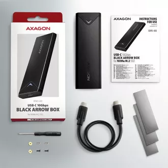 AXAGON EEM2-UB2, USB-C 10Gbps - M.2 NVMe SSD ARROW box, černý AXAGON EEM2-UB2, USB-C 10Gbps - M.2 NVMe SSD ARROW box, černý