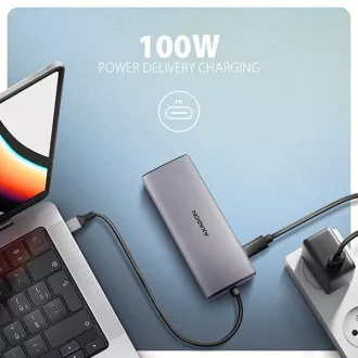 AXAGON HMC-6G2L, USB 10Gb/s hub, 2x USB-A, 1x USB-C, HDMI 4k/60, RJ-45, PD 100W, kabel USB-C 15cm AXAGON HMC-6G2L, USB 10Gb/s hub, 2x USB-A, 1x USB-C, HDMI 4k/60, RJ-45, PD 100W, kabel USB-C 15cm