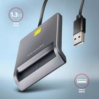 AXAGON CRE-SM3T, USB-A FlatReader čtečka kontaktních karet Smart card (eObčanka), kabel 1.3m AXAGON CRE-SM3T, USB-A FlatReader čtečka kontaktních karet Smart card (eObčanka), kabel 1.3m