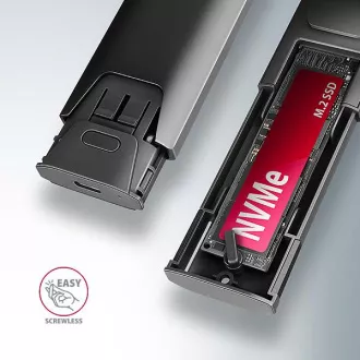 AXAGON EEM2-GTS2, USB-C 10Gbps - M.2 NVMe & SATA SSD kovový THIN box, bezšroubkový AXAGON EEM2-GTS2, USB-C 10Gbps - M.2 NVMe & SATA SSD kovový THIN box, bezšroubkový