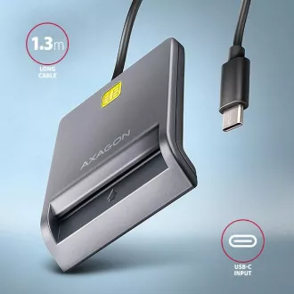 AXAGON CRE-SM3TC, USB-C FlatReader čtečka kontaktních karet Smart card (eObčanka), kabel 1.2m AXAGON CRE-SM3TC, USB-C FlatReader čtečka kontaktních karet Smart card (eObčanka), kabel 1.2m