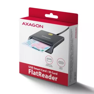 AXAGON CRE-SM3TC, USB-C FlatReader čtečka kontaktních karet Smart card (eObčanka), kabel 1.2m AXAGON CRE-SM3TC, USB-C FlatReader čtečka kontaktních karet Smart card (eObčanka), kabel 1.2m
