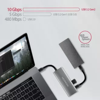 AXAGON HMC-5G21, USB 10Gb/s hub, porty 2x USB-A, 2x USB-C, HDMI 4k/30, PD 60W, kabel USB-C 13cm AXAGON HMC-5G21, USB 10Gb/s hub, porty 2x USB-A, 2x USB-C, HDMI 4k/30, PD 60W, kabel USB-C 13cm