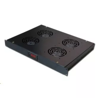 19" ventilační jednotka XtendLan, 4 ventilátory, LCD display, termostat, hloubka 350mm, černá 19" ventilační jednotka XtendLan, 4 ventilátory, LCD display, termostat, hloubka 350mm, černá