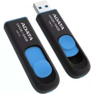 ADATA Flash Disk 64GB UV128, USB 3.1 Dash Drive (R:90/W:40 MB/s) černá/modrá ADATA Flash Disk 64GB UV128, USB 3.1 Dash Drive (R:90/W:40 MB/s) černá/modrá