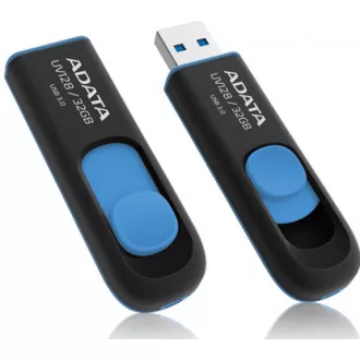 ADATA Flash Disk 64GB UV128, USB 3.1 Dash Drive (R:90/W:40 MB/s) černá/modrá ADATA Flash Disk 64GB UV128, USB 3.1 Dash Drive (R:90/W:40 MB/s) černá/modrá