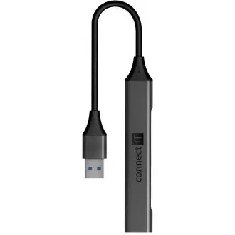 CONNECT IT USB-A hub, (1xUSB-A 3.0, 3xUSB-A 2.0), externí, antracitová CONNECT IT USB-A hub, (1xUSB-A 3.0, 3xUSB-A 2.0), externí, antracitová
