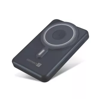 CONNECT IT Powerbanka TravelCharge, MagSafe, 10000mAh, USB-C, Lightning, Šedá CONNECT IT Powerbanka TravelCharge, MagSafe, 10000mAh, USB-C, Lightning, Šedá