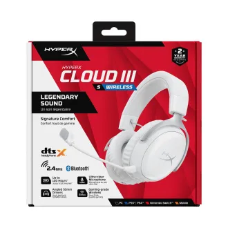 HyperX Cloud III S Wireless White Gaming Headset WHT HyperX Cloud III S Wireless White Gaming Headset WHT