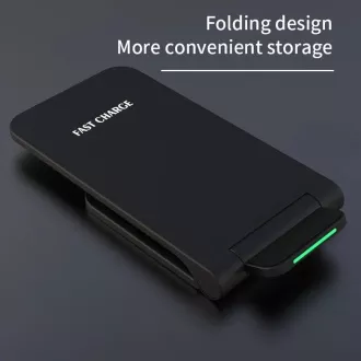 1stCOOL bezdrátová QI nabíječka H18, skládací stojánek, USB-C, černá 1stCOOL bezdrátová QI nabíječka H18, skládací stojánek, USB-C, černá