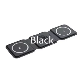 1stCOOL bezdrátová přenosná QI nabíječka 3v1, MagSafe, USB-C, černá 1stCOOL bezdrátová přenosná QI nabíječka 3v1, MagSafe, USB-C, černá