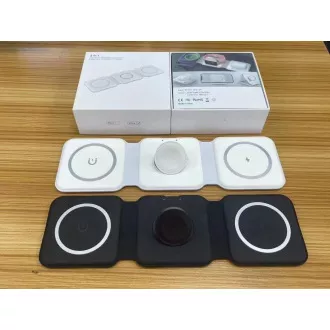 1stCOOL bezdrátová přenosná QI nabíječka 3v1, MagSafe, USB-C, černá 1stCOOL bezdrátová přenosná QI nabíječka 3v1, MagSafe, USB-C, černá