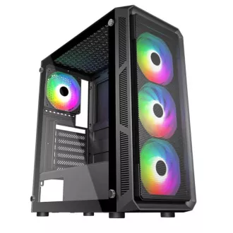 VeinX case HERMES MESH Mid Tower, ATX, 1xUSB 3.0, 2xUSB 2.0, 4x ARGB Fan, ARGB Controller, černá VeinX case HERMES MESH Mid Tower, ATX, 1xUSB 3.0, 2xUSB 2.0, 4x ARGB Fan, ARGB Controller, černá
