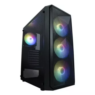 VeinX case ME19A Mid Tower, bez zdroje, 1x USB3.0, 1x USB2.0, 4x 120mm ARGB Fan, 1x ARGB Controller, černá VeinX case ME19A Mid Tower, bez zdroje, 1x USB3.0, 1x USB2.0, 4x 120mm ARGB Fan, 1x ARGB Controller, černá