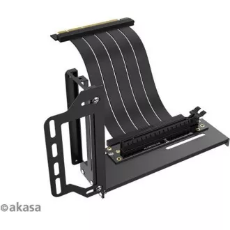 AKASA RISER BLACK PRO, Vertical GPU Holder + Premium PCIe 3.0 Riser cable