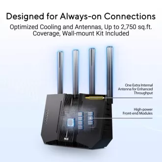 ASUS Router RT-BE92U, WiFi7 Router, AiMesh, 2x WAN, 3x LAN, 1x USB 3.2 ASUS Router RT-BE92U, WiFi7 Router, AiMesh, 2x WAN, 3x LAN, 1x USB 3.2