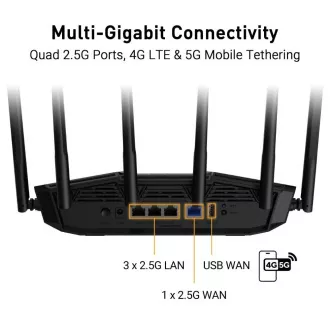ASUS TUF-BE6500 (BE6500) WiFi 7 Extendable Gaming Router, 4x 2.5G, AiMesh ASUS TUF-BE6500 (BE6500) WiFi 7 Extendable Gaming Router, 4x 2.5G, AiMesh