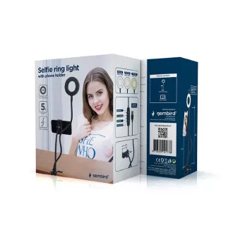 GEMBIRD selfie kampička LED ring s držákem telefonu, USB GEMBIRD selfie kampička LED ring s držákem telefonu, USB
