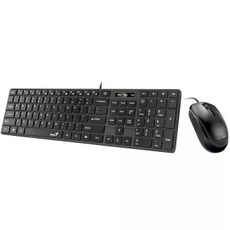 GENIUS set klávesnice + myš Slimstar C126/ Drátový set/ Copilot/ USB/ černá/ CZ+SK layout GENIUS set klávesnice + myš Slimstar C126/ Drátový set/ Copilot/ USB/ černá/ CZ+SK layout