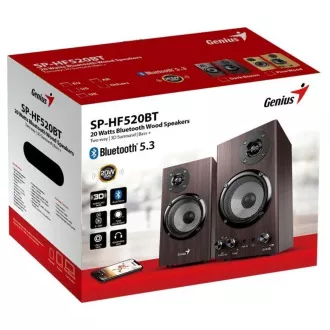 GENIUS Reproduktor SP-HF520BT, BT, 3.5mm jack, 20W, tmavé dřevo GENIUS Reproduktor SP-HF520BT, BT, 3.5mm jack, 20W, tmavé dřevo