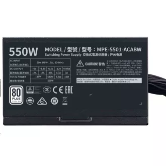 Cooler Master zdroj MWE White 550W V2, 120mm, 80+ Cooler Master zdroj MWE White 550W V2, 120mm, 80+