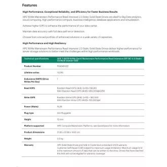 HPE 7.68TB NVMe Gen4 Mainstream Performance Read Intensive SFF BC U.3 Static V2 Multi Vendor SSD (6200/3870MBis) HPE 7.68TB NVMe Gen4 Mainstream Performance Read Intensive SFF BC U.3 Static V2 Multi Vendor SSD (6200/3870MBis)