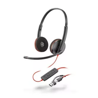 Poly Blackwire 3220 náhlavní souprava, USB-C/A adaptér, stereo Poly Blackwire 3220 náhlavní souprava, USB-C/A adaptér, stereo