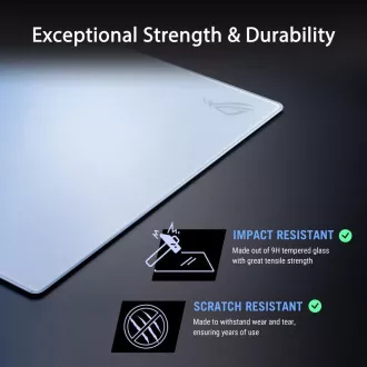 ASUS podložka pod myš ROG Moonstone ACE (vel. L / White), sklo ASUS podložka pod myš ROG Moonstone ACE (vel. L / White), sklo