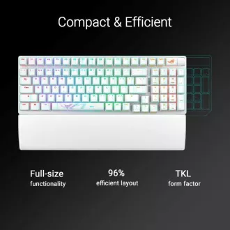 ASUS klávesnice ROG Strix Scope II 96 Wireless White (ROG RX RED / PBT) - US ASUS klávesnice ROG Strix Scope II 96 Wireless White (ROG RX RED / PBT) - US