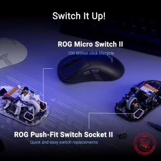 ASUS myš ROG Keris II Origin, bezdrátová herní myš, bílá ASUS myš ROG Keris II Origin, bezdrátová herní myš, bílá