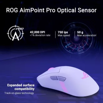ASUS myš ROG Keris II Origin, bezdrátová herní myš, bílá ASUS myš ROG Keris II Origin, bezdrátová herní myš, bílá