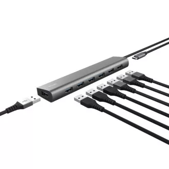 TRUST rozbočovač HALYX, 7portový rozbočovač USB 3.2 Gen1 TRUST rozbočovač HALYX, 7portový rozbočovač USB 3.2 Gen1