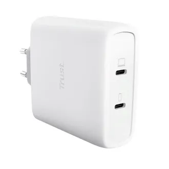 TRUST GaN Nabíječka MAXO 100W 2-Port, USB-C, bílá TRUST GaN Nabíječka MAXO 100W 2-Port, USB-C, bílá