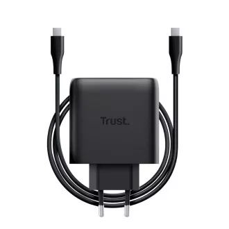 TRUST GaN Nabíječka MAXO 65W 2-Port, USB-C, černá TRUST GaN Nabíječka MAXO 65W 2-Port, USB-C, černá