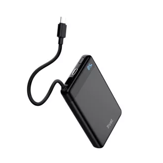 TRUST Powerbanka Fiera, 10000 mAh, S kabelem, 2x USB-C, černá TRUST Powerbanka Fiera, 10000 mAh, S kabelem, 2x USB-C, černá