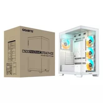 GIGABYTE case GB-C500PI ST, Mid tower, 1xUSB-C 3.2, 2xUSB 3.0, 4x 120mm ARGB Fan, bílá GIGABYTE case GB-C500PI ST, Mid tower, 1xUSB-C 3.2, 2xUSB 3.0, 4x 120mm ARGB Fan, bílá