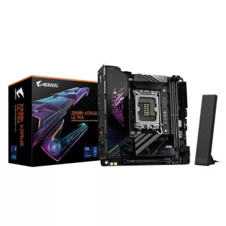 GIGABYTE MB Sc LGA1851 Z890I AORUS ULTRA, Intel Z890, 4xDDR5, 1xDP, 1xHDMI, 1xThunderbolt, WiFi, mITX GIGABYTE MB Sc LGA1851 Z890I AORUS ULTRA, Intel Z890, 4xDDR5, 1xDP, 1xHDMI, 1xThunderbolt, WiFi, mITX