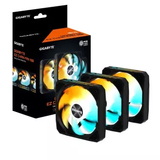 GIGABYTE ventilátor EZ CHAIN FAN 3-PACK, 3x120mm, černá GIGABYTE ventilátor EZ CHAIN FAN 3-PACK, 3x120mm, černá