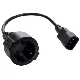 Kabel C-TECH síťový adaptér C14 (M) -> schuko (F), 15 cm Kabel C-TECH síťový adaptér C14 (M) -> schuko (F), 15 cm