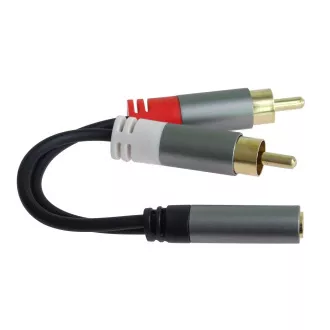 PremiumCord kabel HQ Jack 3.5mm Female - 2x CINCH Male 15cm PremiumCord kabel HQ Jack 3.5mm Female - 2x CINCH Male 15cm
