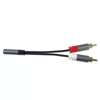 PremiumCord kabel HQ Jack 3.5mm Female - 2x CINCH Male 15cm PremiumCord kabel HQ Jack 3.5mm Female - 2x CINCH Male 15cm