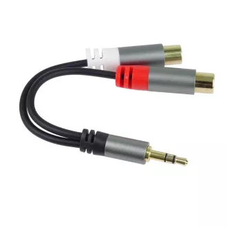 PremiumCord kabel HQ Jack 3.5mm Male - 2x CINCH Female 15cm PremiumCord kabel HQ Jack 3.5mm Male - 2x CINCH Female 15cm
