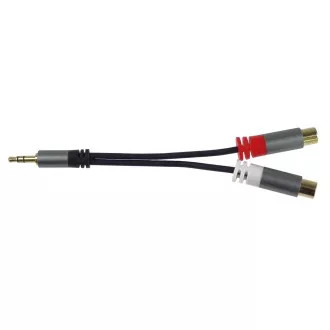 PremiumCord kabel HQ Jack 3.5mm Male - 2x CINCH Female 15cm PremiumCord kabel HQ Jack 3.5mm Male - 2x CINCH Female 15cm