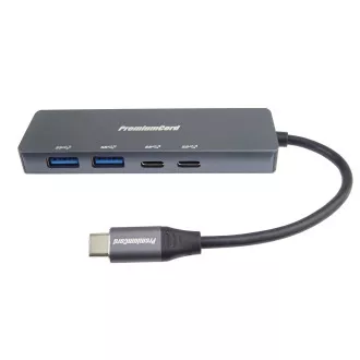 PREMIUMCORD Hub USB-C na 2x USB 3.2 Typ-C +2x USB 3.2, 5G SuperSpeed, Aluminum PREMIUMCORD Hub USB-C na 2x USB 3.2 Typ-C +2x USB 3.2, 5G SuperSpeed, Aluminum